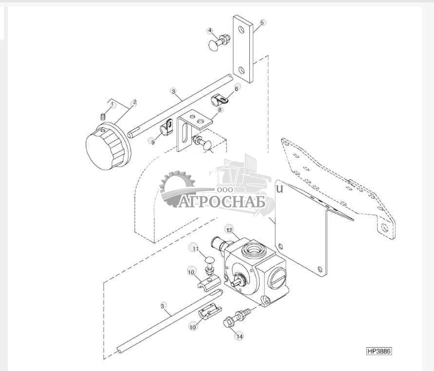 CHAFF SPREADER CONTROL, CHECK VALVE, ROD AND KNOB 